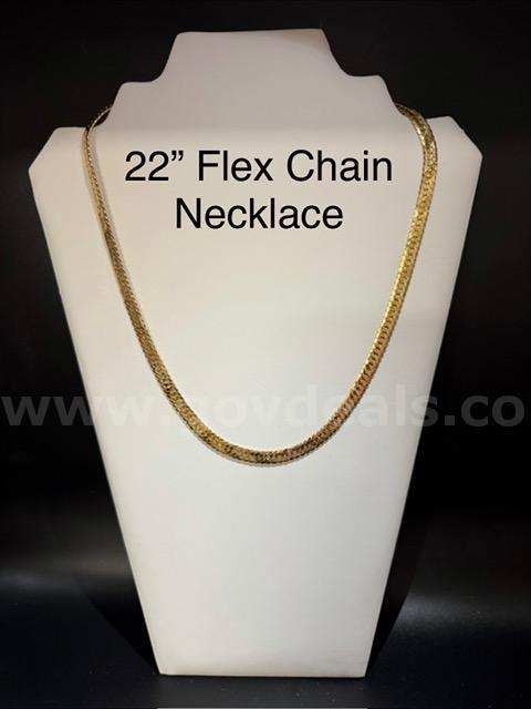 Beautiful, 24k Gold, 22 Inch, Flex Chain Necklace