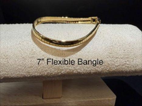 Beautiful, 24k Gold, 7 Inch, Flexible Bangle Bracelet