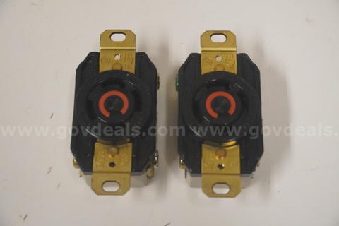 Pair of Hubbell 30A 125/250V Twist Lock Receptacles