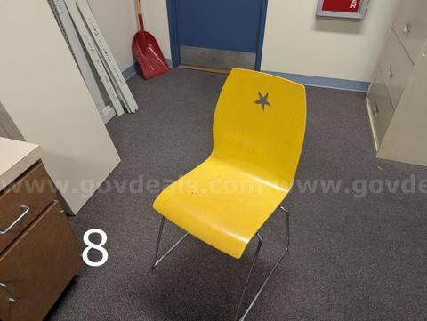 8 Yellow Little Marquette children's chairs
