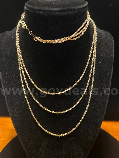 24k Gold, 24”-28” Elegant Tri Rope Necklace. Read ⬇️