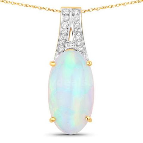 14K Yellow Gold Ethiopian Opal Diamond Pendant appraisal $3990