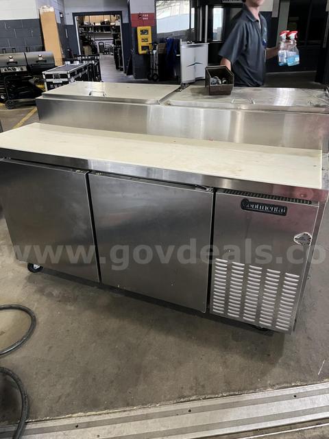 Continental Refrigerator Two Door Top Refrigerated Prep Table