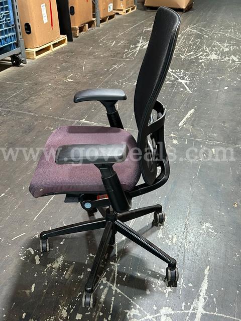 Black and Purple Rolling Chair