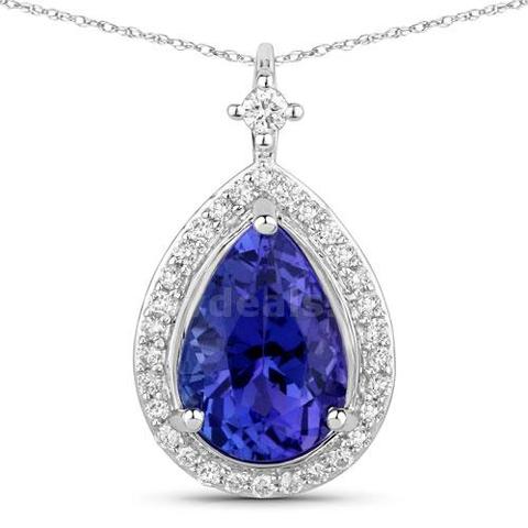 14K White Gold Tanzanite Diamond Pendant appraisal $3890