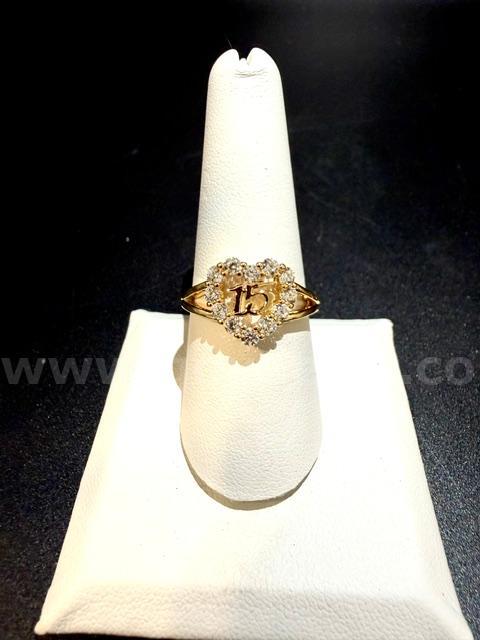 Stunning, Ladies, Real 24k Gold Plated, Size 9, CZ, Quinceanera Ring