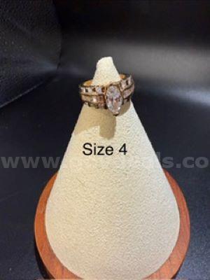 Stunning, Size 4, 2 Carat, CZ Marquis Bridal Ring W/Accents, Real 24k Gold Plate