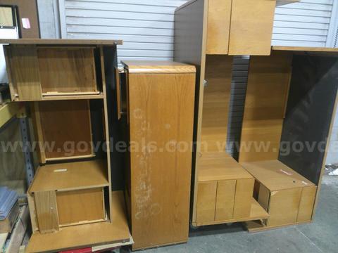 Assortment of wooden office furniture