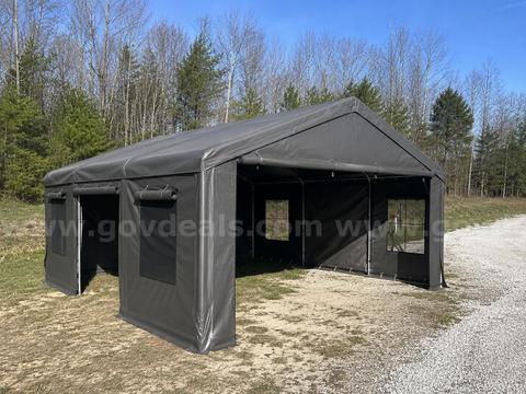 FREE SHIPPING - NEW - 20' x 20' Heavy-Duty Portable Carport with Doors and Mesh Windows