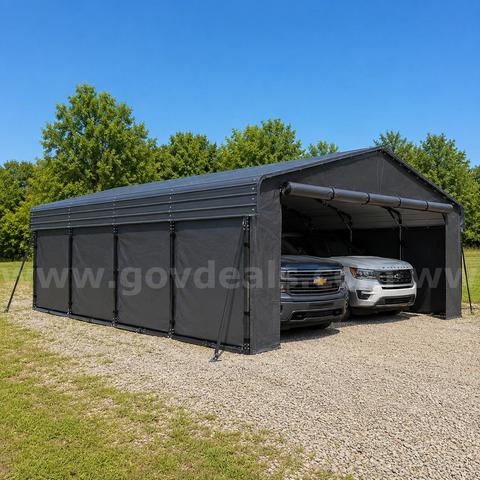 FREE SHIPPING - NEW 20' x 20' Heavy-Duty Steel Carport with Galvanized Roof β Gray