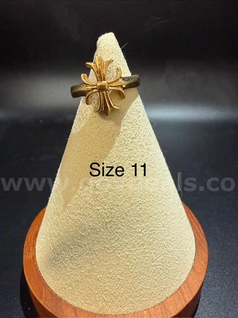 24k Gold, Size 10, Fleur De Lis Ring