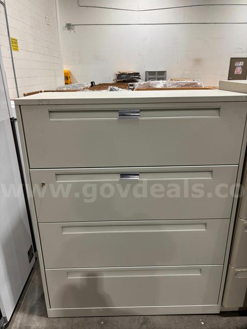 4 Drawer Beige Metal Lateral File Cabinet