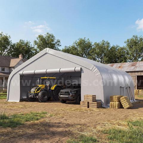 FREE SHIPPING - NEW 20' x 20' Heavy-Duty Double Carport with Roll-Up Doors