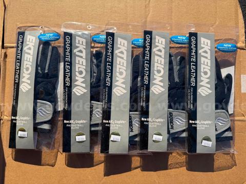 Lot of 5 Ektelon gloves RACQUETBALL GLOVES ARC 2 GRAPHITE BLACK COLOR * will ship*
