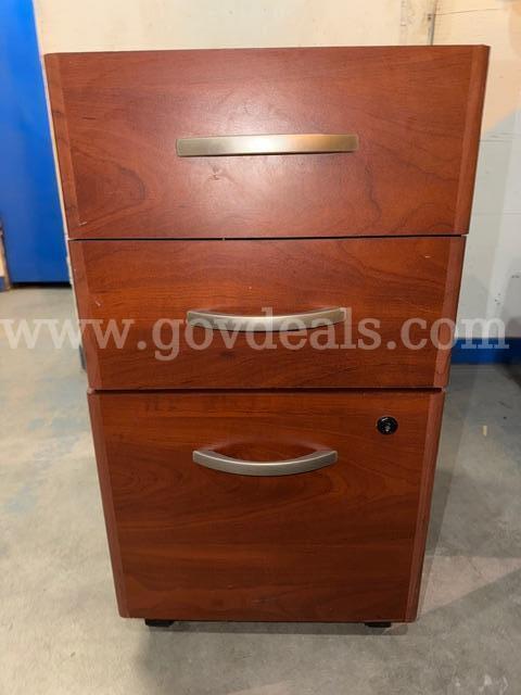 Rolling Wood File Cabinet