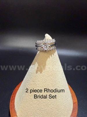 Rhodium, Size 5 1/2, 2 Piece, CZ, Bridal Set