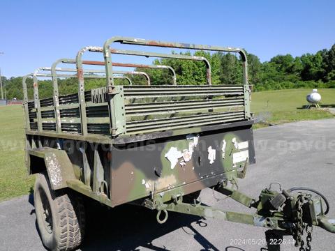 Military Single Axel Trailer with Rails