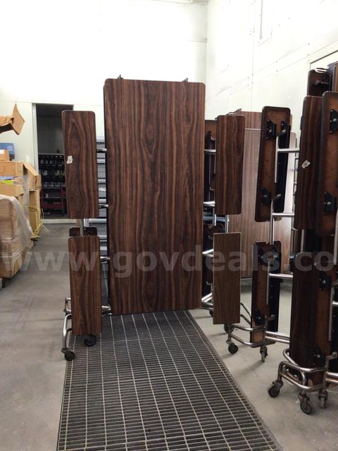 12FT. Brown cafeteria tables with bench seats