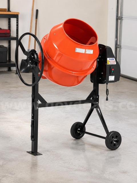 FREE SHIPPING New 4.9 Cu. Ft. Electric Cement Mixer with Stand and Wheels β 550W