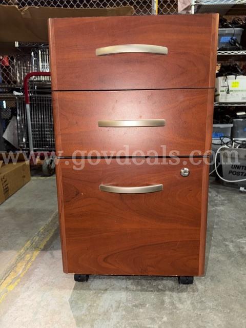 Rolling Wood File Cabinet