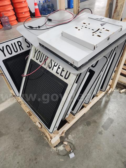 Digital speed limit signs and solar panels *Lot