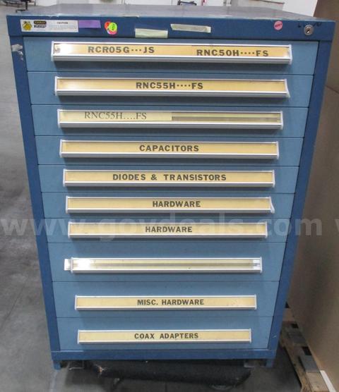 10 DRAWER CABINT H 44 1/4IN X W 30IN X L 27 3/4IN