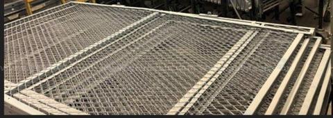 Fence panels featuring a galvanized steel tubular frame and woven wire mesh Qty 8