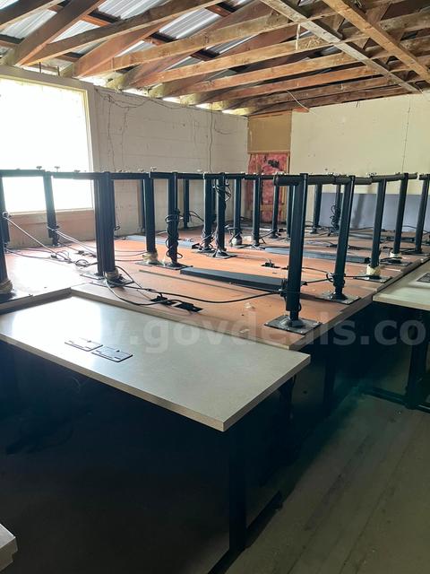 Sturdy tables used in college classroom