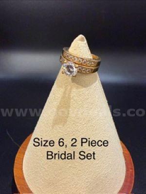 Gorgeous, Ladies, 24k Gold, Size 6, 2 Piece CZ Bridal Set