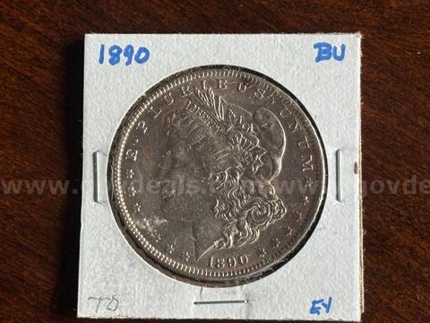 1890 Morgan Silver Dollar β Philadelphia Mint, 90% Silver, Previously Marked "BU" (Ungraded) SHIPS
