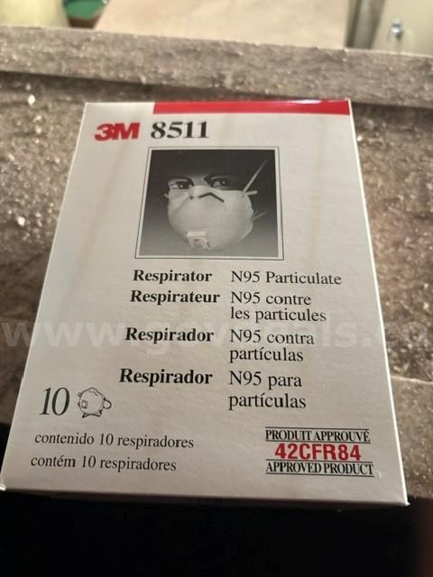 N95 Respirators, 3 Pallets of unopened Cases @ 12 Boxes per Case (144 Boxes)