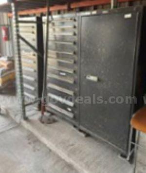 Stanley Vidmar Cabinets qty 6 approximate Dimensions / 4 with estimated Width: 30 in x Height: 59 in Depth: 27.75 in.
