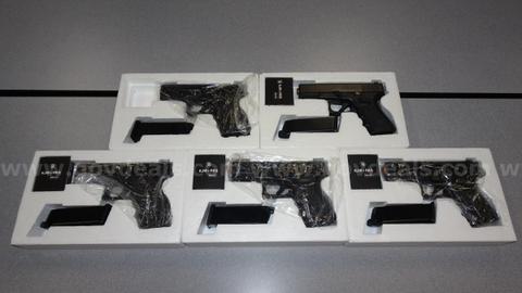 KJWorks G23 Black Airsoft Guns (5) and 3 Bags of .20G BB's