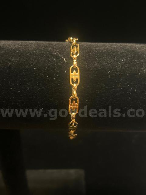 Beautiful, 24k Gold, 7 1/4 Inch, Mariner Link Bracelet. FREE SHIPPING W/ BUY IT NOW!!