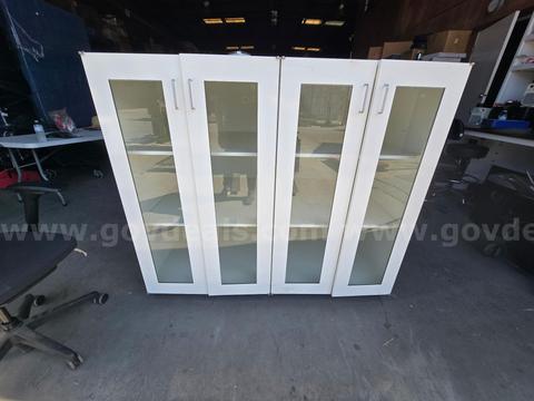 Lot of 18x White Lab/Multipurpose Cabinets on Wheels