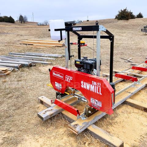 Free Shipping NEW 22" Portable Gas-Powered Sawmill 9HP Engine 13 ft Track Lumber Mill