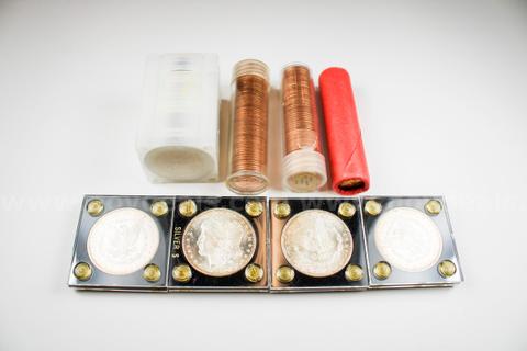 Morgan Dollars 1880/S Uncirculated, plus Lincoln Cent Uncirculated Rolls