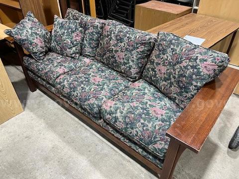 Floral Wood Couch
