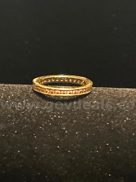 Size 5.5, Ladies, Size 5 1/2, CZ Wedding Band , 24K Real Gold Plated