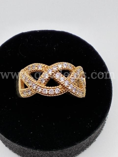 Size 6.5, Ladies, CZ, Wedding Infinity Knot 24K Real Gold Filled.