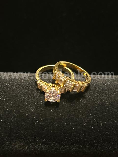 Size 7,Ladies, 24k Gold, CZ, Bridal Ring Set. 24K Real Gold Plated, FREE SHIPPING W/ BUY IT NOW!!