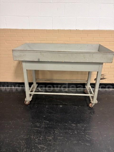 Metal, Rolling Gray Colored Table