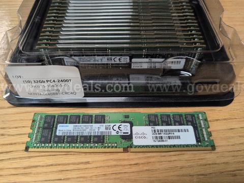 Lot of (50) 32GB DDR4-2400 ECC RDIMM Samsung M393A4K40BB1-CRC4Q | Cisco UCS-MR-1X322RV-A