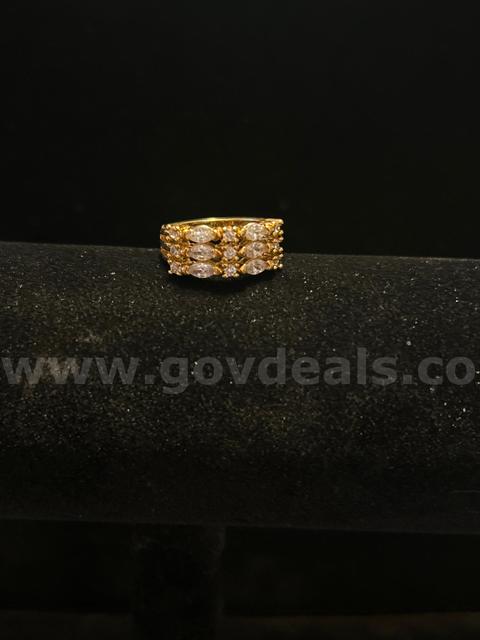 Size 7, CZ, Marquise Cluster, Wedding, Statement Ring, 24K Real Gold Plated