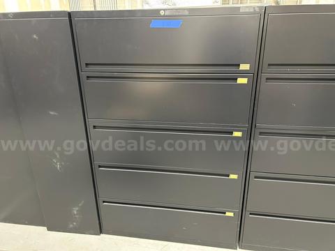 Lot of 4 five drawer file cabinets Lot#1