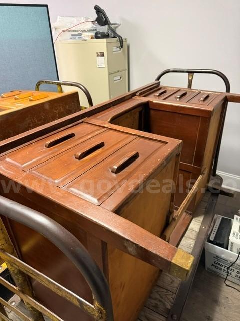 2 used oak wood desks