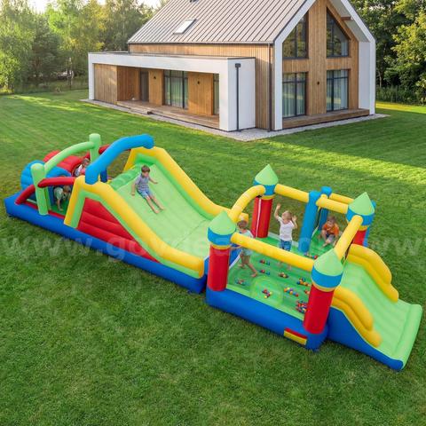 Free Shipping NEW Extra Large Kids Inflatable Bounce House with Dual Slides & Obstacle Course