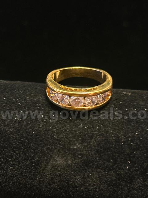 Beautiful, Size 9, 24k Real Gold Plated. CZ, Anniversary Band