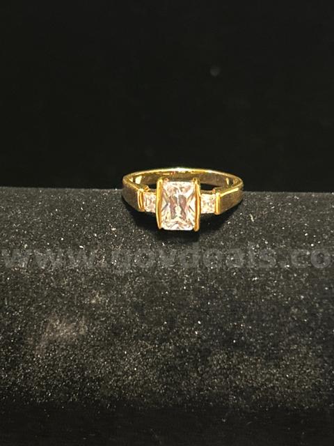 Beautiful, Size 9, 24k Real Gold Plated CZ Princess Cut Ring.