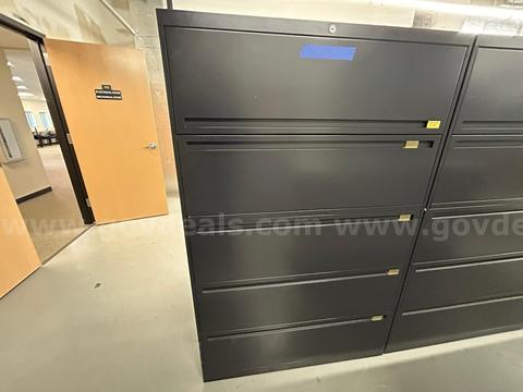 Lot of 4 five drawer file cabinets Lot#2